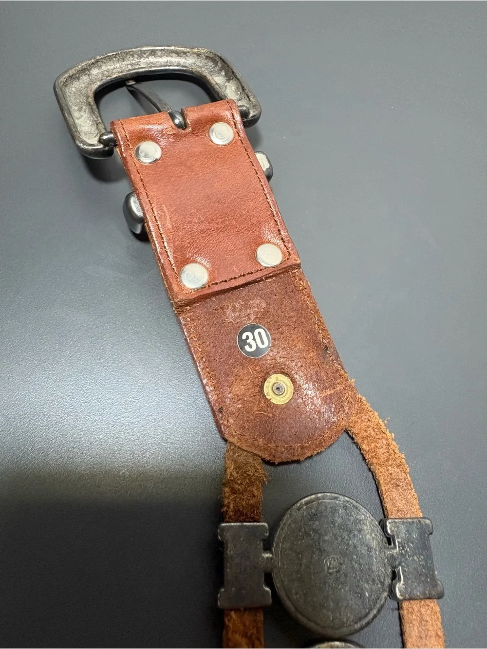 Vintage Western Leather Concho Belt